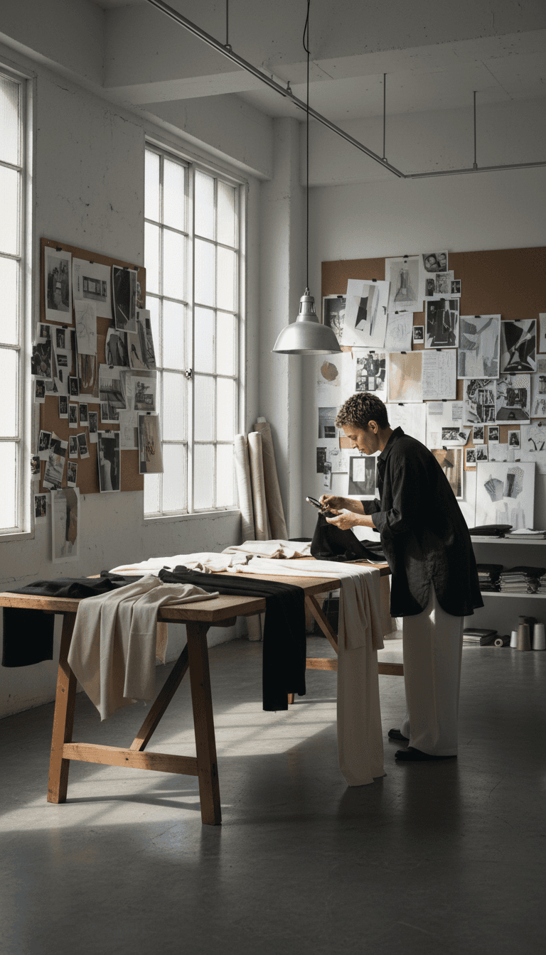 TOTAL PACKAGE inc. Tokyo studio workspace with design samples and mood boards